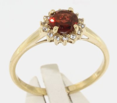 M91516 9ct Garnet with White Sapphires Ring  SOLD 1