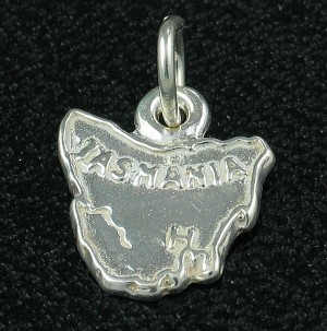 STG (Sterling Silver) Australiana Charm - Map of Tasmania 1