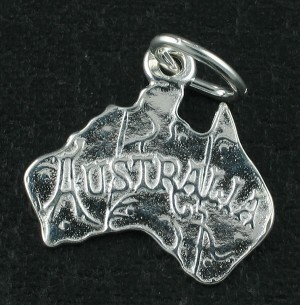 STG (Sterling Silver) Australiana Charm - Map of Australia 1